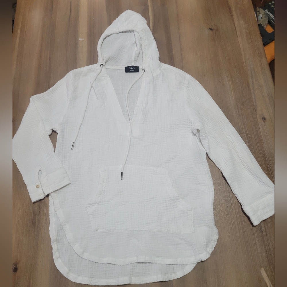 Vici Top Blouse Womens Size medium white